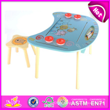 2014 mesa de madeira e cadeira para crianças, estudo mesa de madeira e cadeira para crianças, venda quente mesa de madeira e cadeiras de brinquedo W08g127